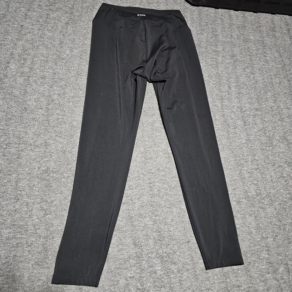 PINK Victoria's Secret Active V-Front Ruched Leggings Black Large - Picture 2 of 4